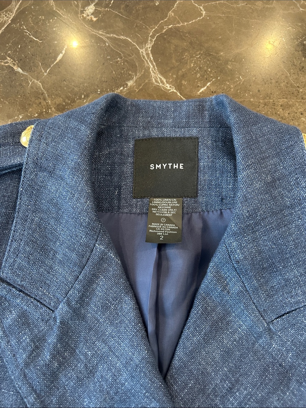 Smythe cropped military navy blazer - Picture 2 of 6